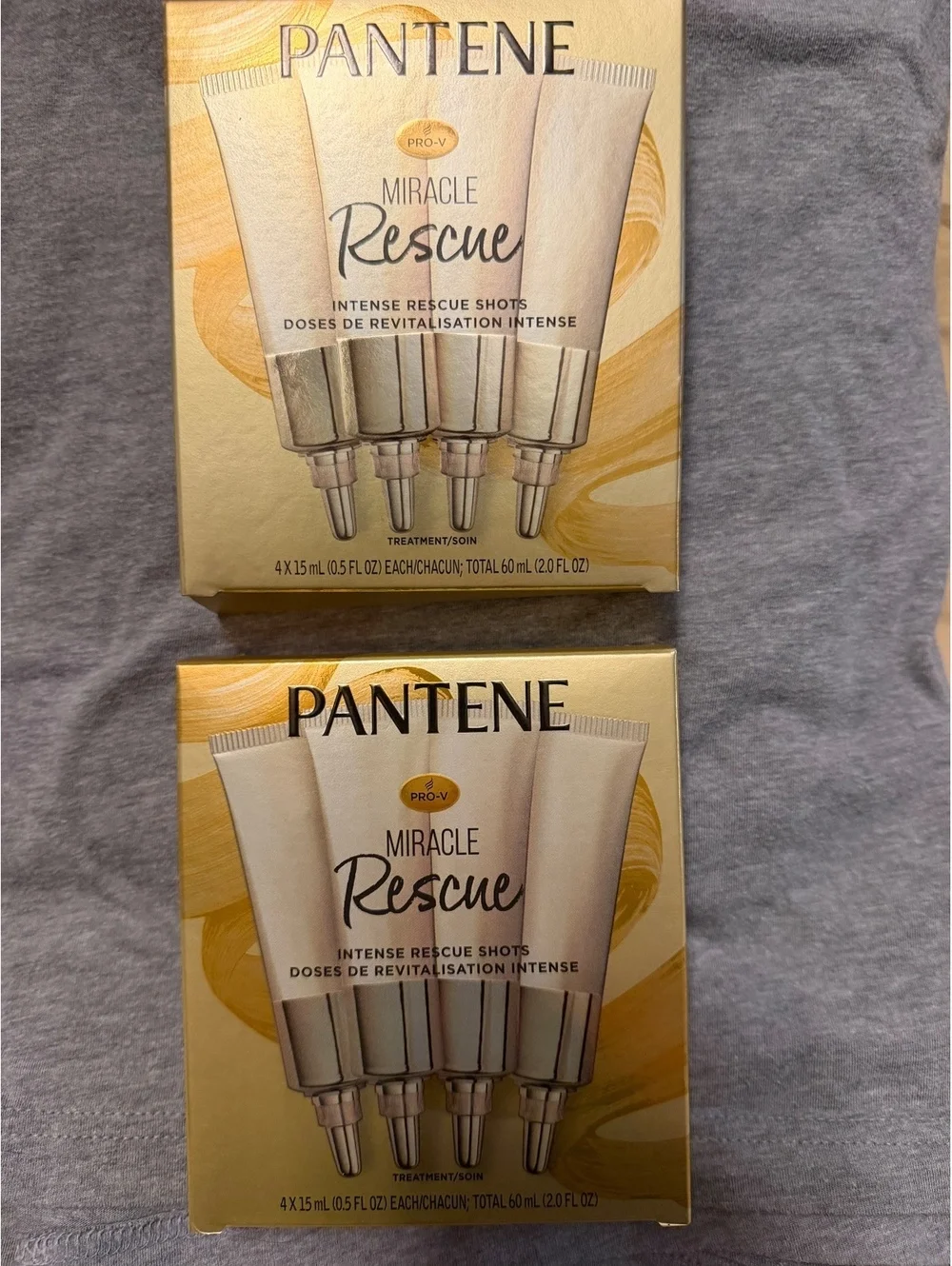 2 NIB Pantene Miracle Rescue Intense Rescue Shots Hair Mask 4 Coumt in each box